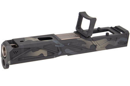 JDG WAR Afterburner RMR Slide Set for UMAREX Glock 19 Gen3 Airsoft Pistol ( Licensed by WAR ) ( Cerakote MutliCam Black Slide )