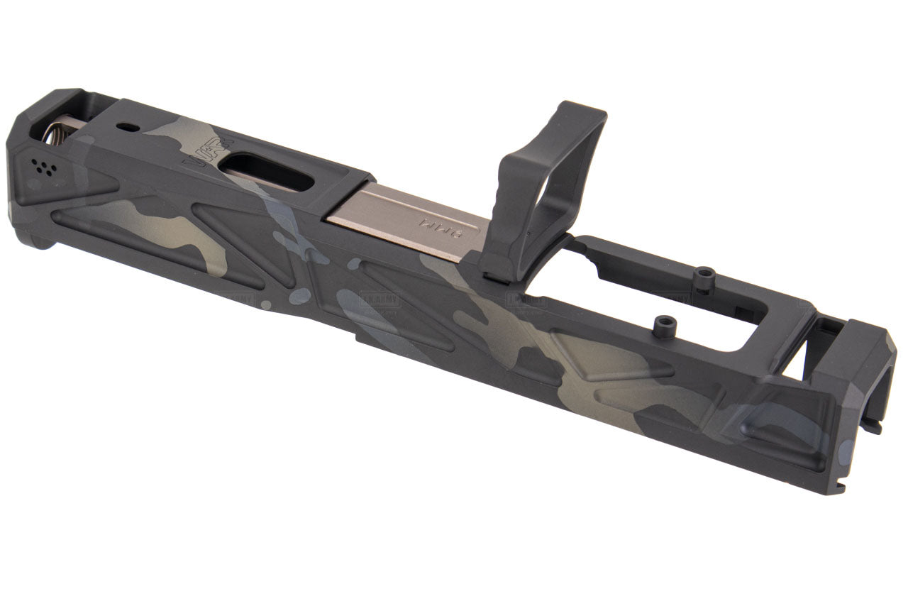 JDG WAR Afterburner RMR Slide Set for UMAREX Glock 19 Gen3 Airsoft Pistol ( Licensed by WAR ) ( Cerakote MutliCam Black Slide )