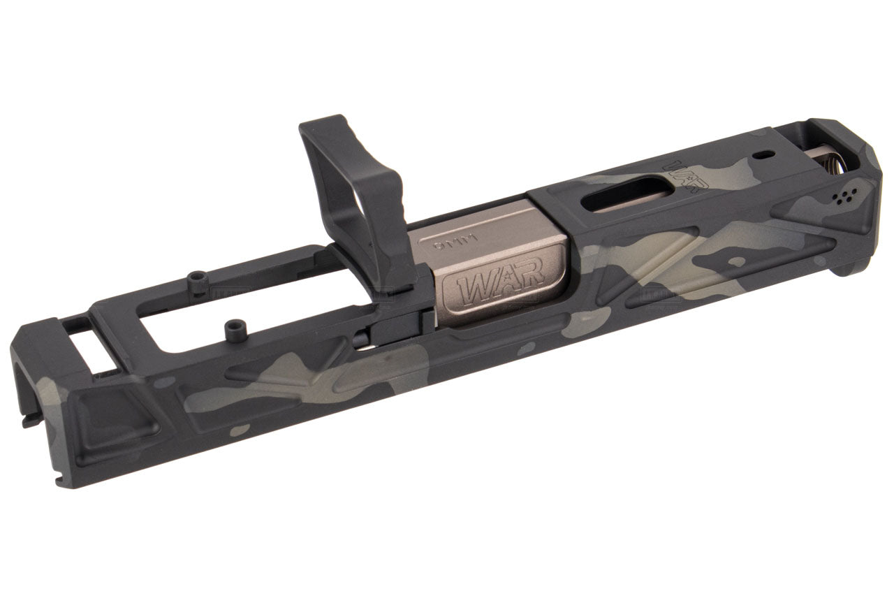 JDG WAR Afterburner RMR Slide Set for UMAREX Glock 19 Gen3 Airsoft Pistol ( Licensed by WAR ) ( Cerakote MutliCam Black Slide )