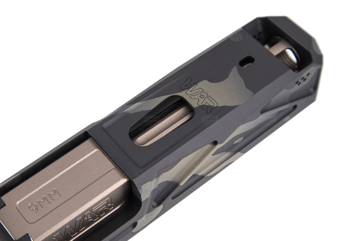 JDG WAR Afterburner RMR Slide Set for UMAREX Glock 19 Gen3 Airsoft Pistol ( Licensed by WAR ) ( Cerakote MutliCam Black Slide )