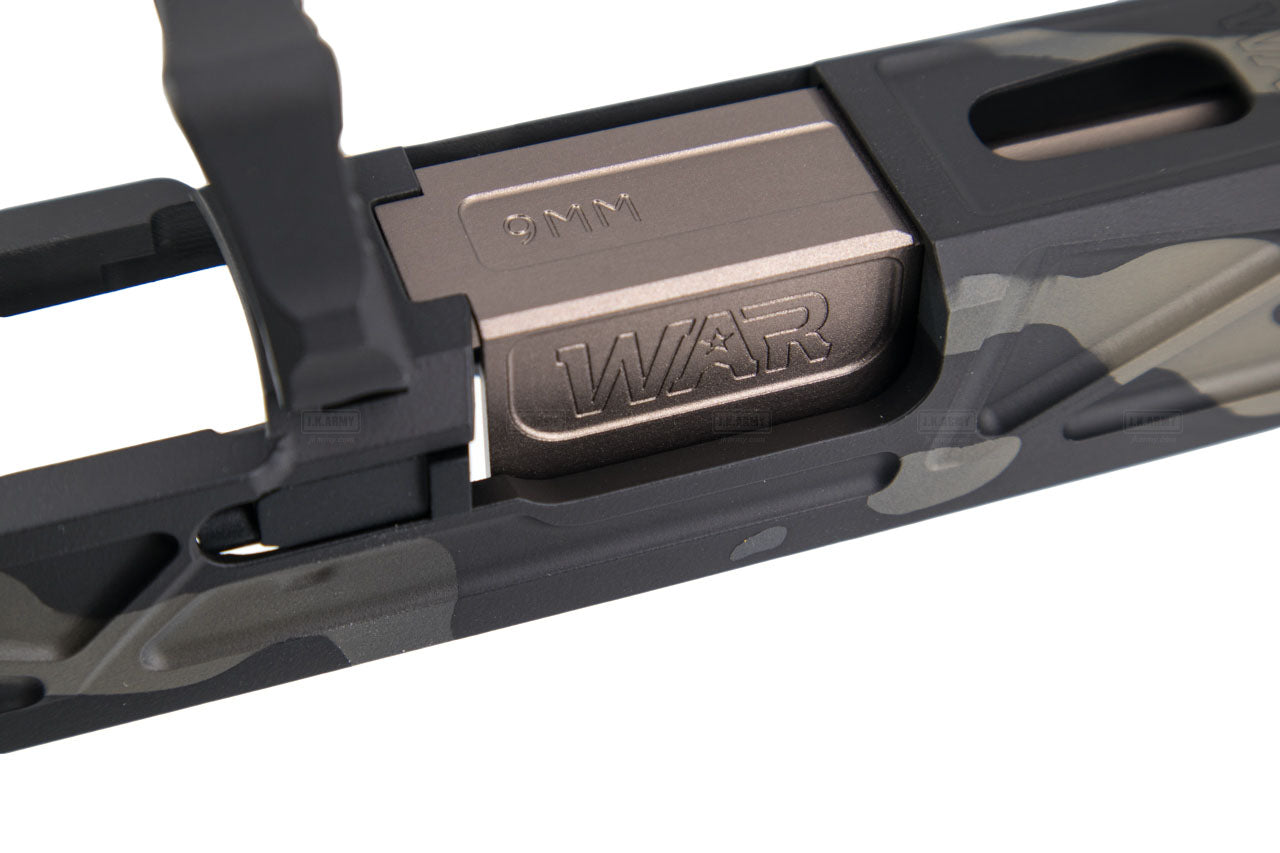 JDG WAR Afterburner RMR Slide Set for UMAREX Glock 19 Gen3 Airsoft Pistol ( Licensed by WAR ) ( Cerakote MutliCam Black Slide )