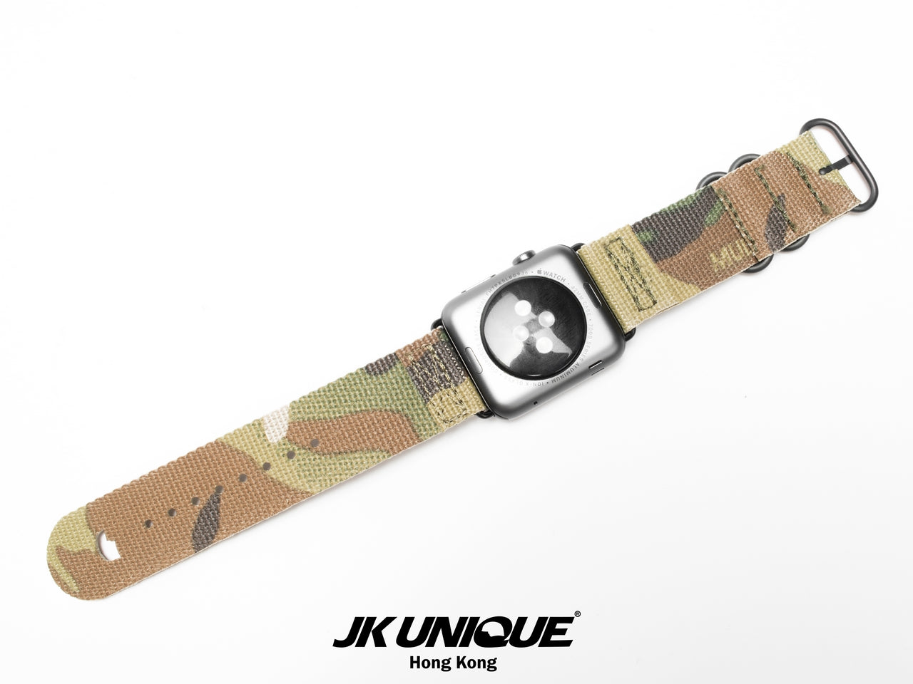 JK UNIQUE CAMO NYLON Apple Watch Strap 42mm Black Buckle - Multicam