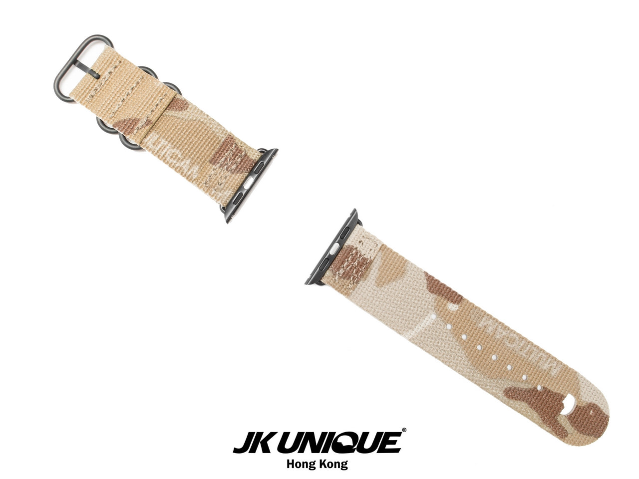 JK UNIQUE CAMO NYLON Apple Watch Strap 42mm Black Buckle - Multicam Arid