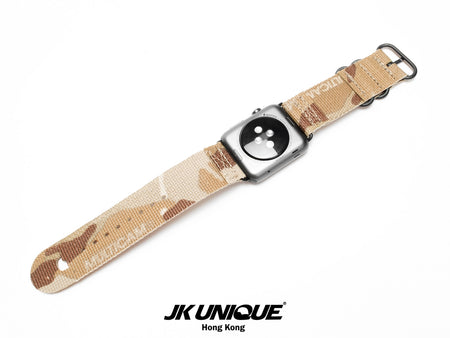 JK UNIQUE CAMO NYLON Apple Watch Strap 42mm Black Buckle - Multicam Arid