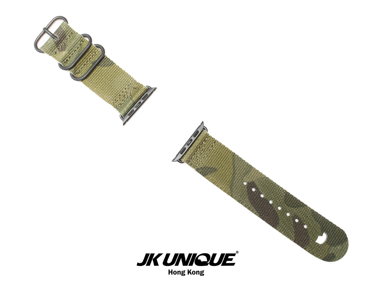 JK UNIQUE CAMO NYLON Apple Watch Strap 42mm Black Buckle - Multicam Tropic