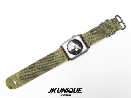 JK UNIQUE CAMO NYLON Apple Watch Strap 42mm Black Buckle - Multicam Tropic