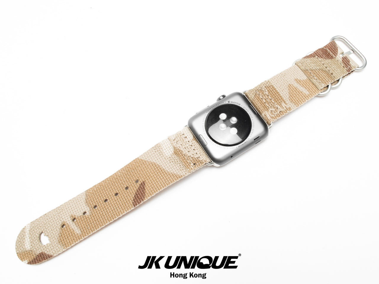 JK UNIQUE CAMO NYLON Apple Watch Strap 42mm Silver Buckle - Multicam Arid