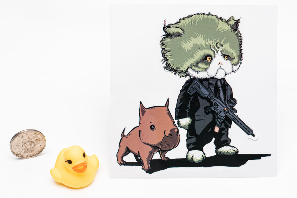 J.K.ARMY Prozi John Cat Style #MIL09 PVC Sticker ( 1Set / 4pcs ) ( Free Shipping ) #jkarmycat #jkarmymeow #jkmeow #johnwick