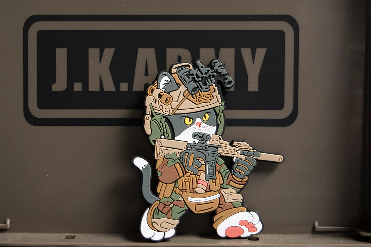 J.K.ARMY Prozi Cat Milsim Woodland MK18 MOD1 Style #MIL20 PVC Patch ( Free Shipping ) #jkarmycat #jkarmymeow #jkmeow