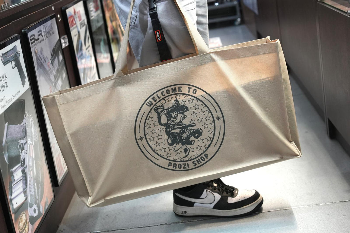 PROZI CAT MEOW 35cm X 65cm X 15cm Eco Carrier Bag ( Tan ) ( Non-Woven Bag )