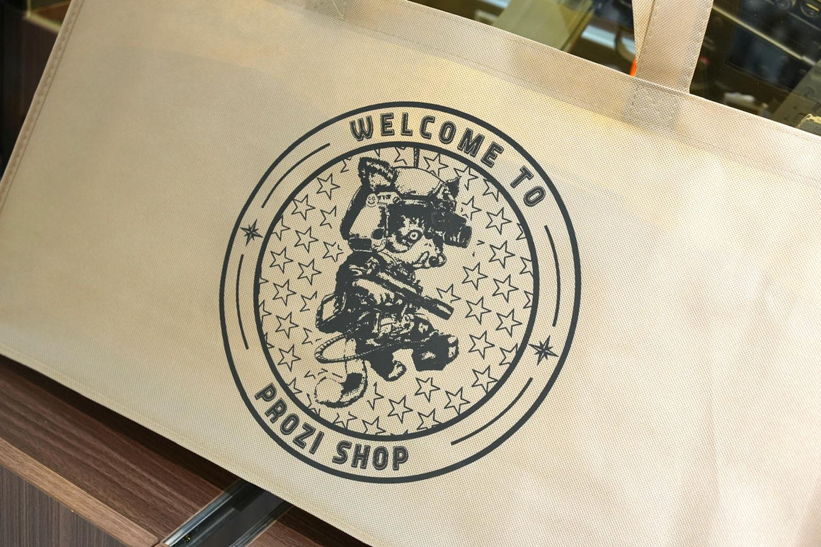 PROZI CAT MEOW 35cm X 65cm X 15cm Eco Carrier Bag ( Tan ) ( Non-Woven Bag )