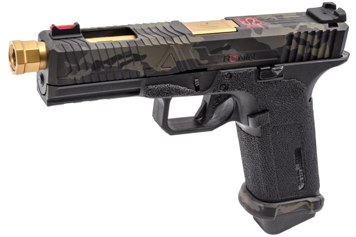 RWC Agency Arms EXA with 917 Threaded Outer Barrel GBB Pistol ( RONIN Gold Barrel Edition ) ( VFC System ) ( Titanium Nitride (TiN) Barrel )