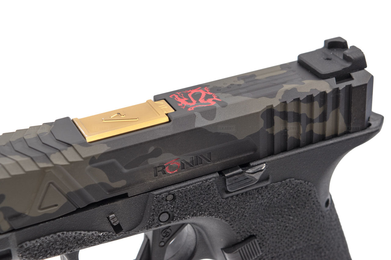 RWC Agency Arms EXA with 917 Threaded Outer Barrel GBB Pistol ( RONIN Gold Barrel Edition ) ( VFC System ) ( Titanium Nitride (TiN) Barrel )