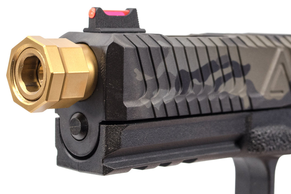 RWC Agency Arms EXA with 917 Threaded Outer Barrel GBB Pistol ( RONIN Gold Barrel Edition ) ( VFC System ) ( Titanium Nitride (TiN) Barrel )