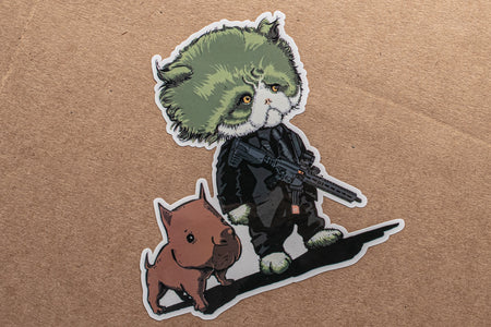 J.K.ARMY Prozi John Cat Style #MIL09 PVC Sticker ( 1Set / 4pcs ) ( Free Shipping ) #jkarmycat #jkarmymeow #jkmeow #johnwick