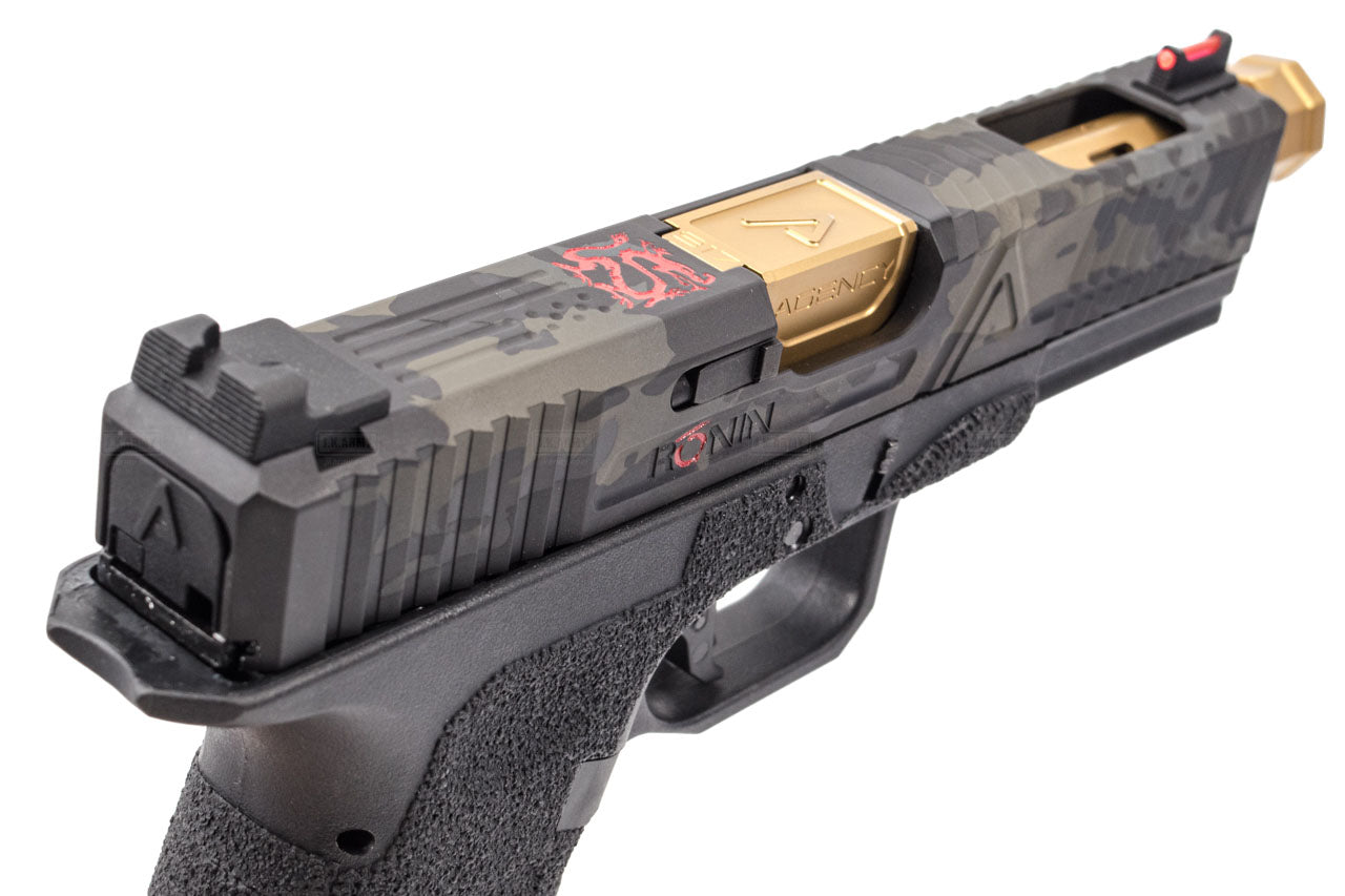 RWC Agency Arms EXA with 917 Threaded Outer Barrel GBB Pistol ( RONIN Gold Barrel Edition ) ( VFC System ) ( Titanium Nitride (TiN) Barrel )