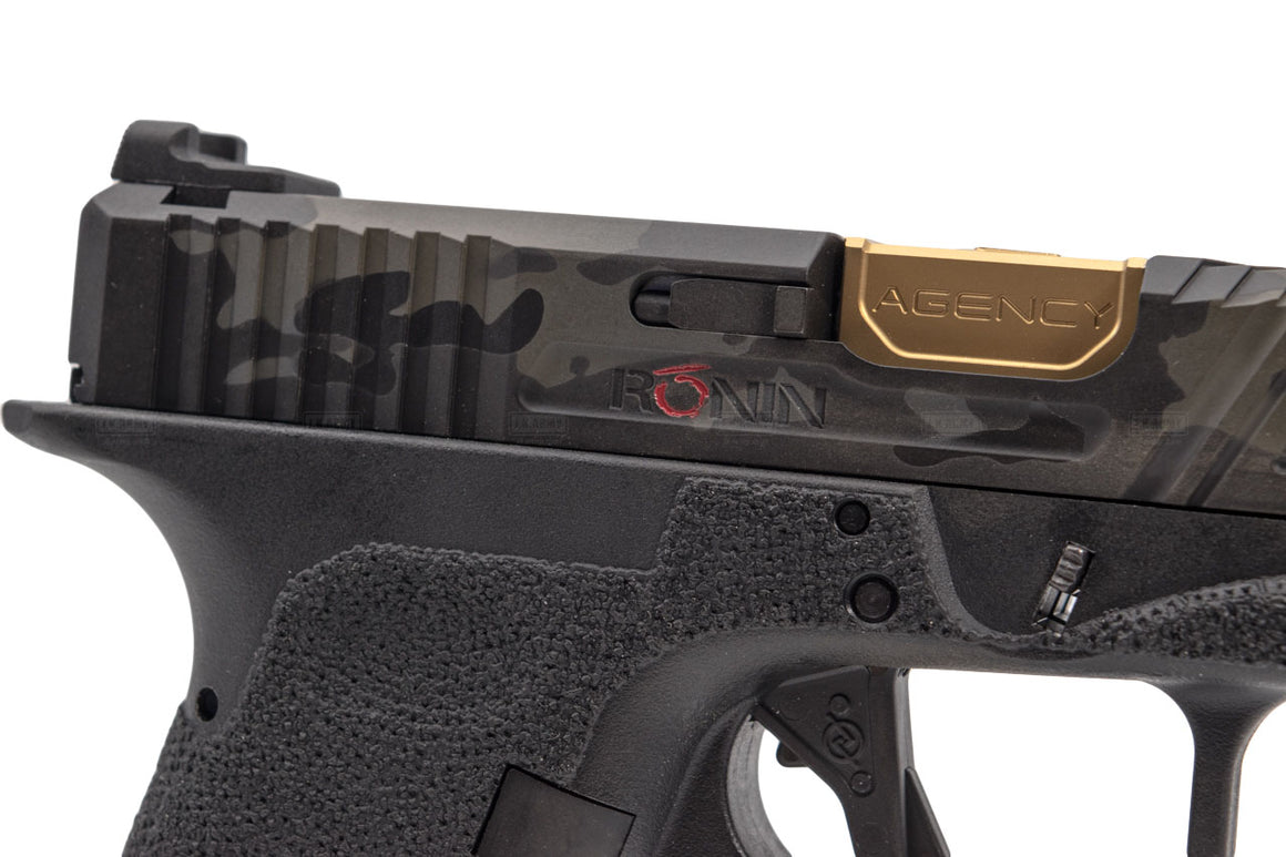 RWC Agency Arms EXA with 917 Threaded Outer Barrel GBB Pistol ( RONIN Gold Barrel Edition ) ( VFC System ) ( Titanium Nitride (TiN) Barrel )