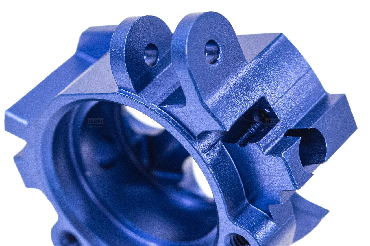 C&C Tac SAIGA 12 Enhanced Nozzle Feeding Rear Base For Marui TM SAIGA-12 GBB Series ( CNC Aluminum Blue )