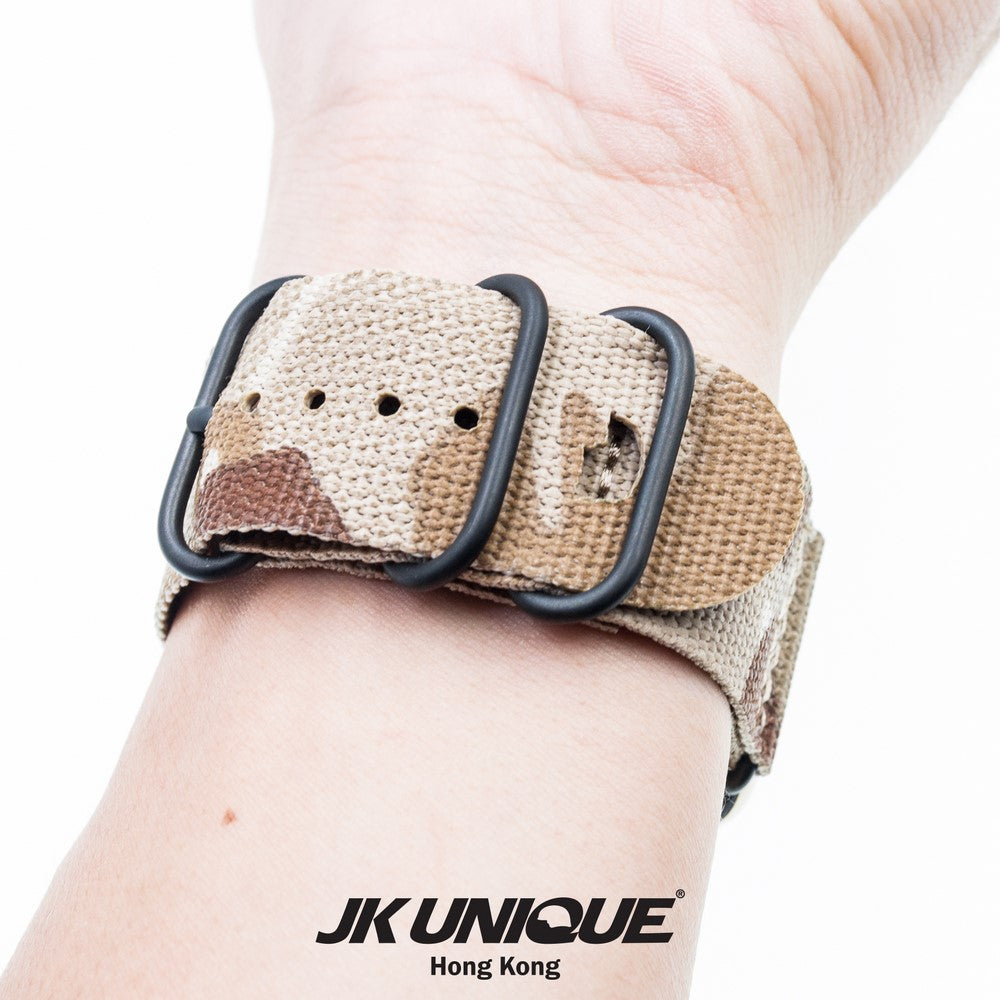 JK UNIQUE CAMO NYLON Apple Watch Strap 42mm Black Buckle - Multicam Arid