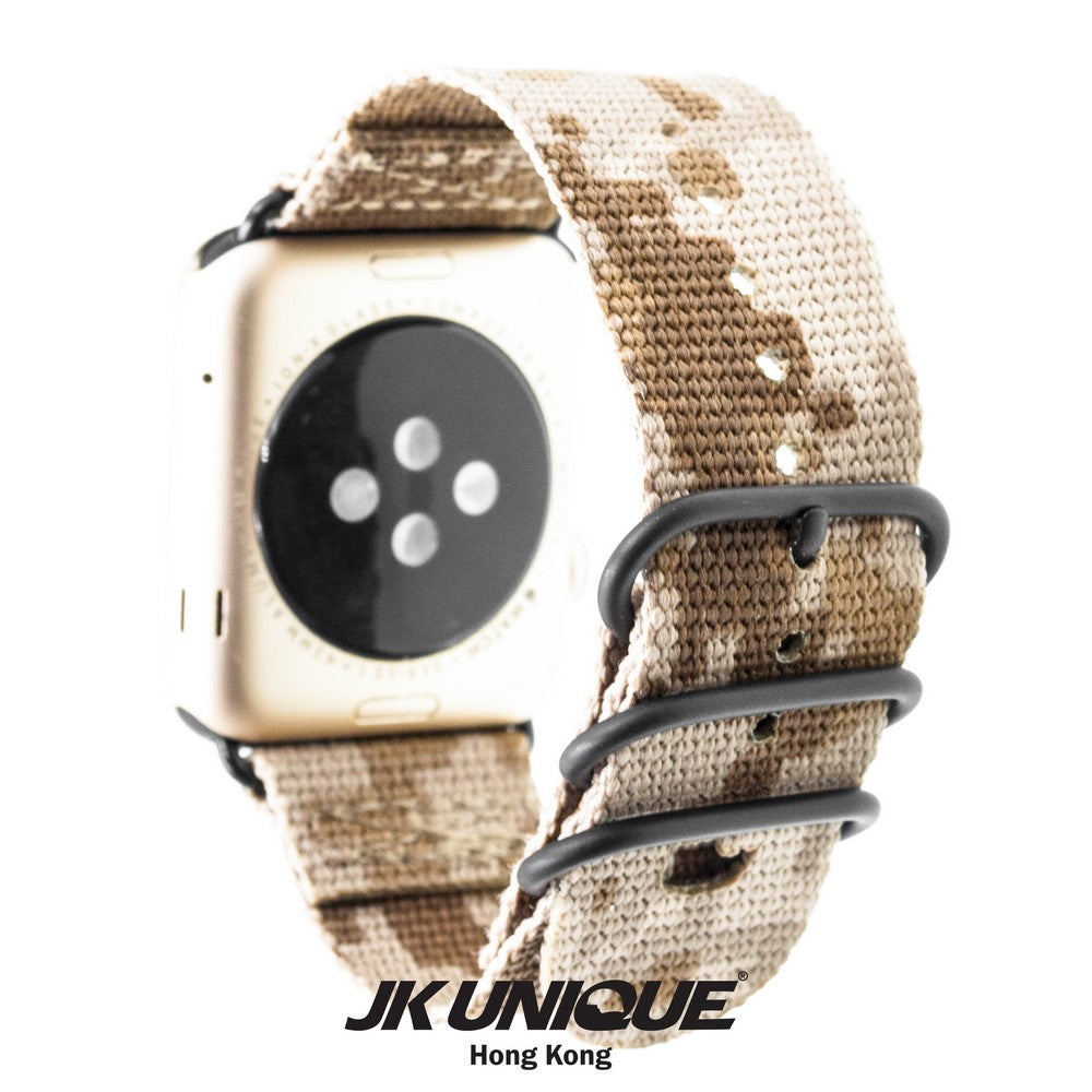JK UNIQUE CAMO NYLON Apple Watch Strap 42mm Black Buckle - AOR1 ( Digital Desert )