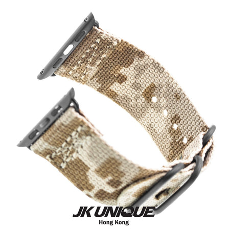 JK UNIQUE CAMO NYLON Apple Watch Strap 42mm Black Buckle - AOR1 ( Digital Desert )