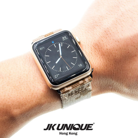 JK UNIQUE CAMO NYLON Apple Watch Strap 42mm Black Buckle - AOR1 ( Digital Desert )