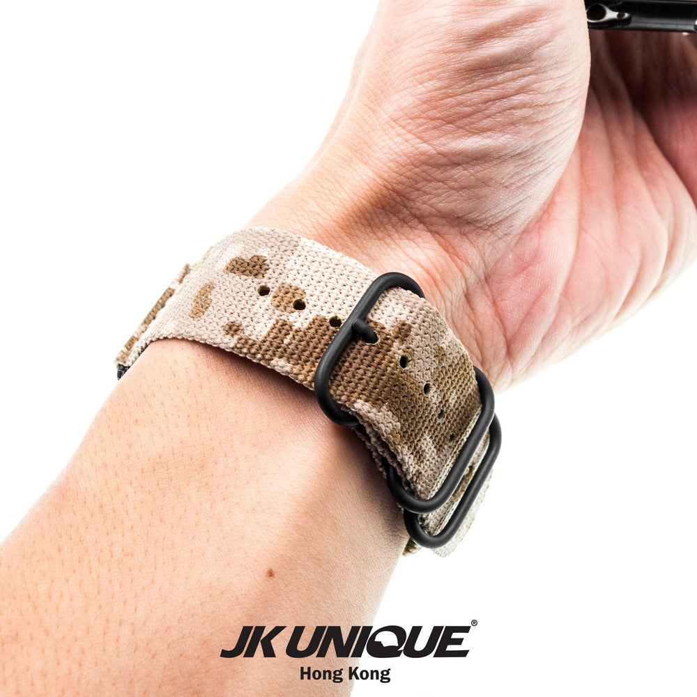JK UNIQUE CAMO NYLON Apple Watch Strap 42mm Black Buckle - AOR1 ( Digital Desert )