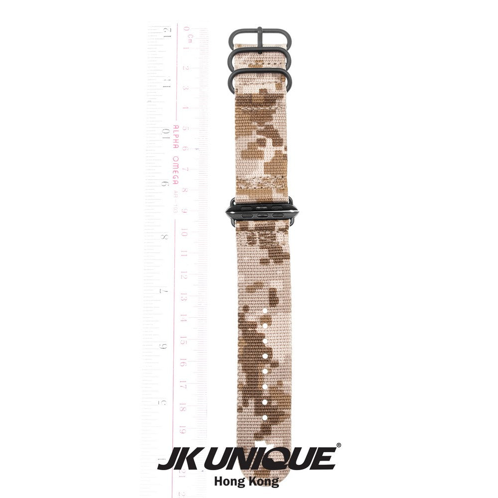 JK UNIQUE CAMO NYLON Apple Watch Strap 42mm Black Buckle - AOR1 ( Digital Desert )