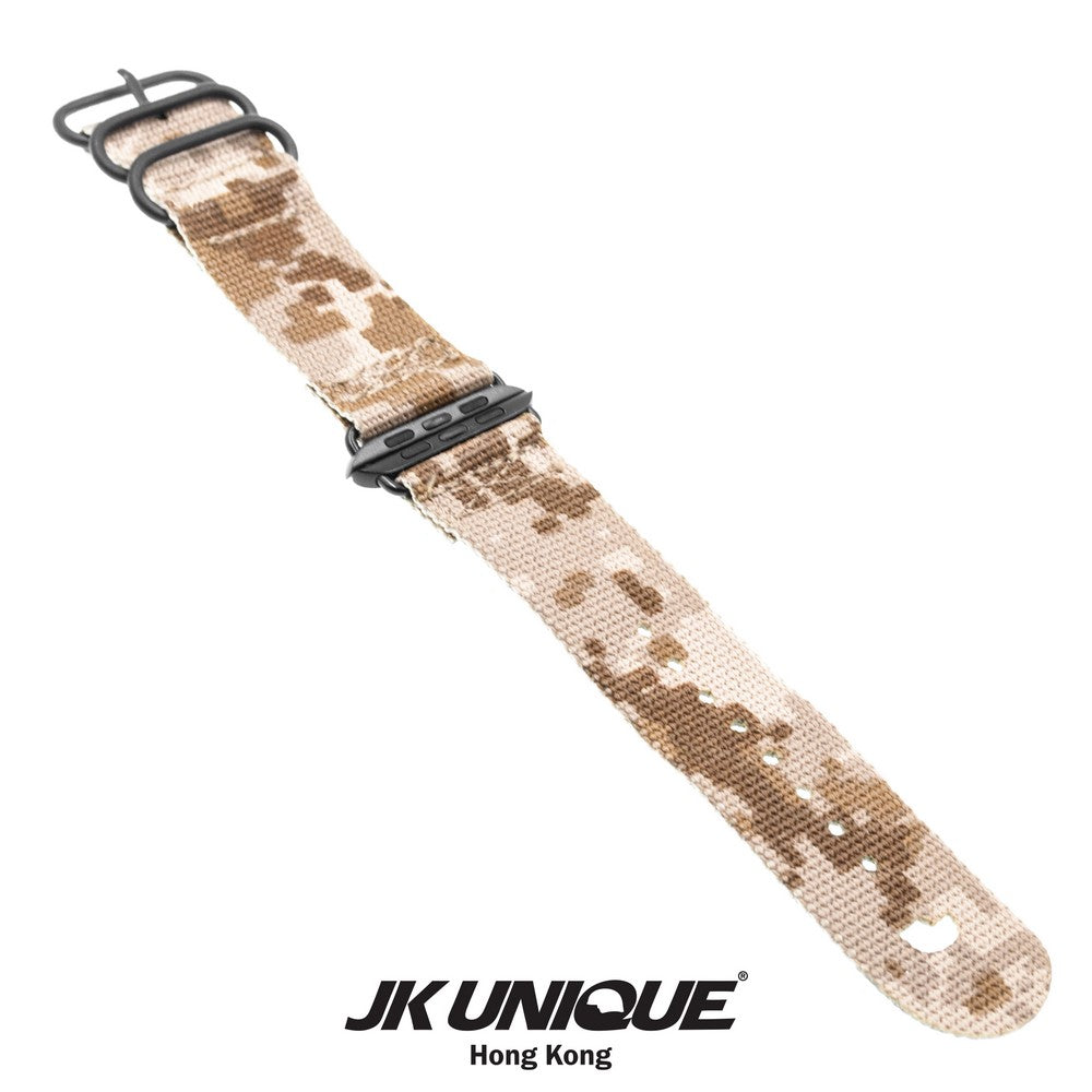 JK UNIQUE CAMO NYLON Apple Watch Strap 42mm Black Buckle - AOR1 ( Digital Desert )