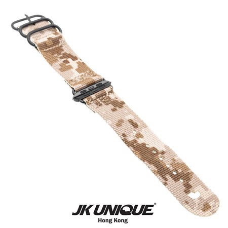 JK UNIQUE CAMO NYLON Apple Watch Strap 42mm Black Buckle - AOR1 ( Digital Desert )