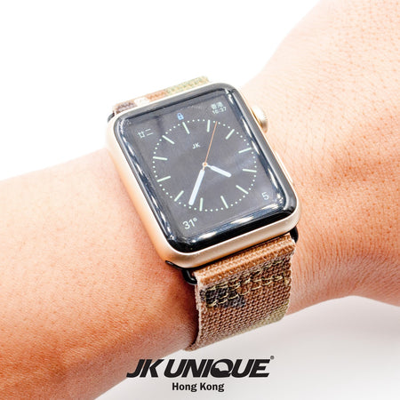 JK UNIQUE CAMO NYLON Apple Watch Strap 42mm Black Buckle - Multicam