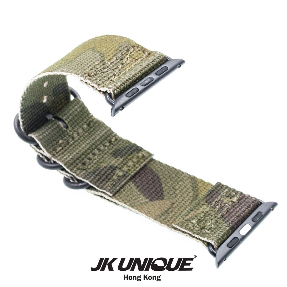 JK UNIQUE CAMO NYLON Apple Watch Strap 42mm Black Buckle - Multicam Tropic