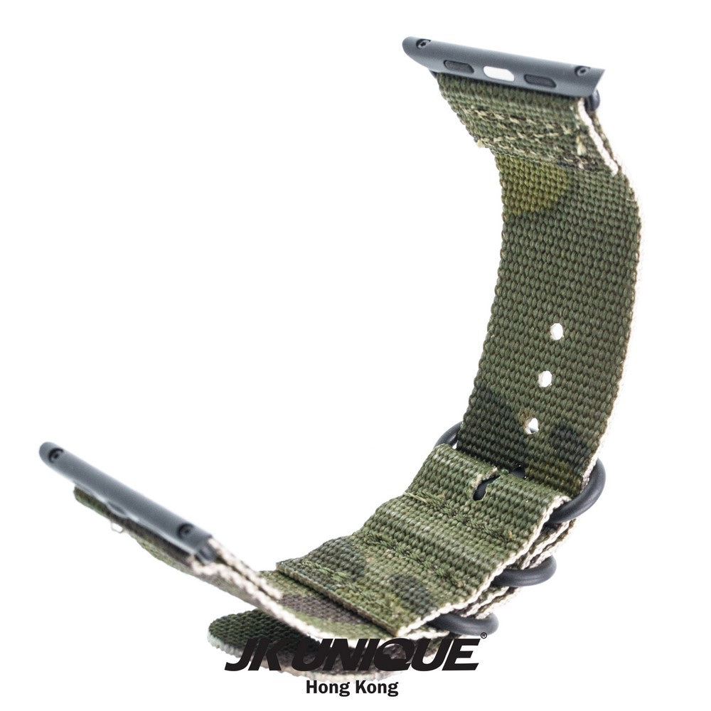 JK UNIQUE CAMO NYLON Apple Watch Strap 42mm Black Buckle - Multicam Tropic