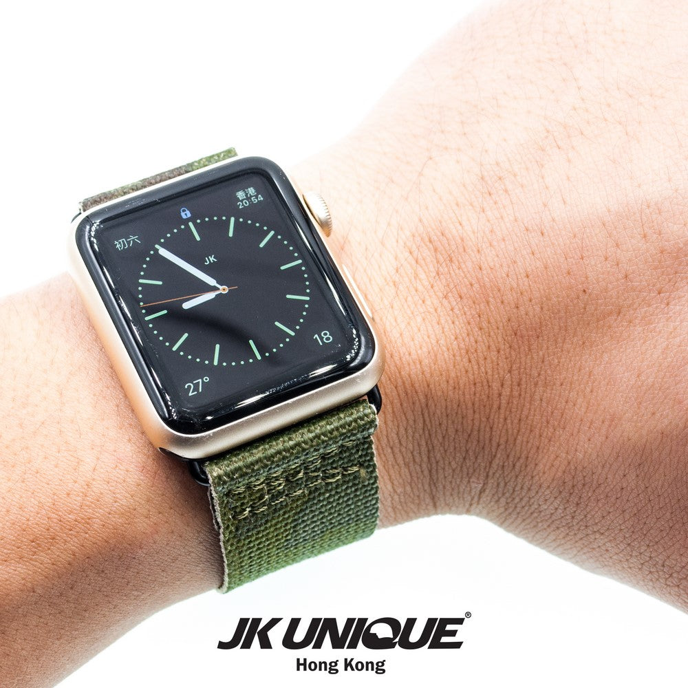 JK UNIQUE CAMO NYLON Apple Watch Strap 42mm Black Buckle - Multicam Tropic