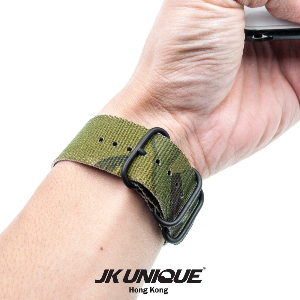 JK UNIQUE CAMO NYLON Apple Watch Strap 42mm Black Buckle - Multicam Tropic