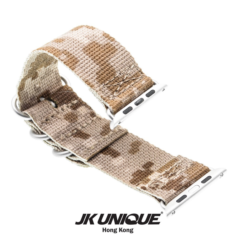JK UNIQUE CAMO NYLON Apple Watch Strap 42mm Silver Buckle - AOR1 ( Digital Desert )