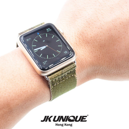 JK UNIQUE CAMO NYLON Apple Watch Strap 42mm Silver Buckle - Multicam Tropic