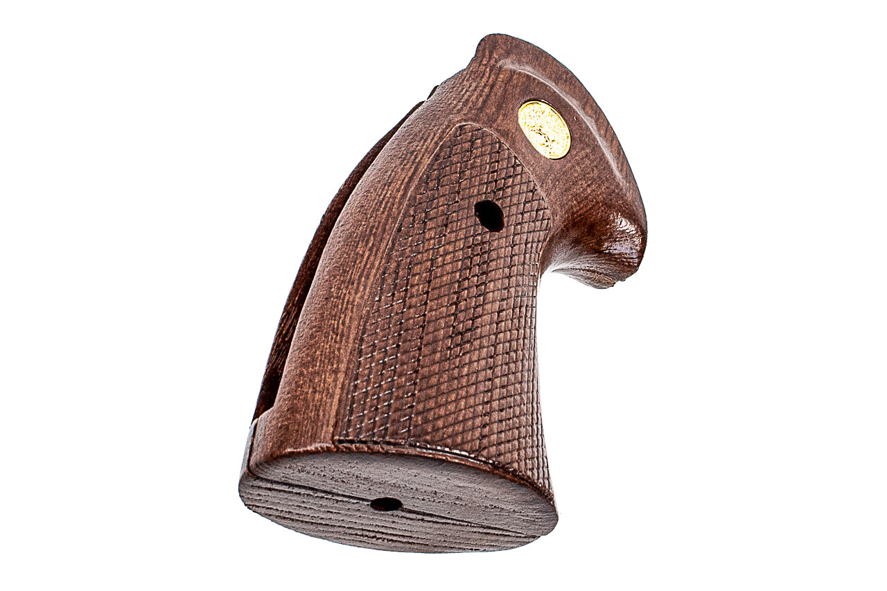 King Arms Real Wood Grip Panels With Golden Plate For KA COLT Python .357 Gas Revolver Series