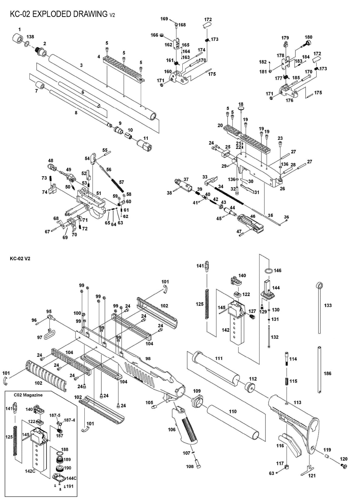 KJ KC-02 GBBR Explosion Parts ( KC02 Original ) - #122 KC02 Mag Gasket