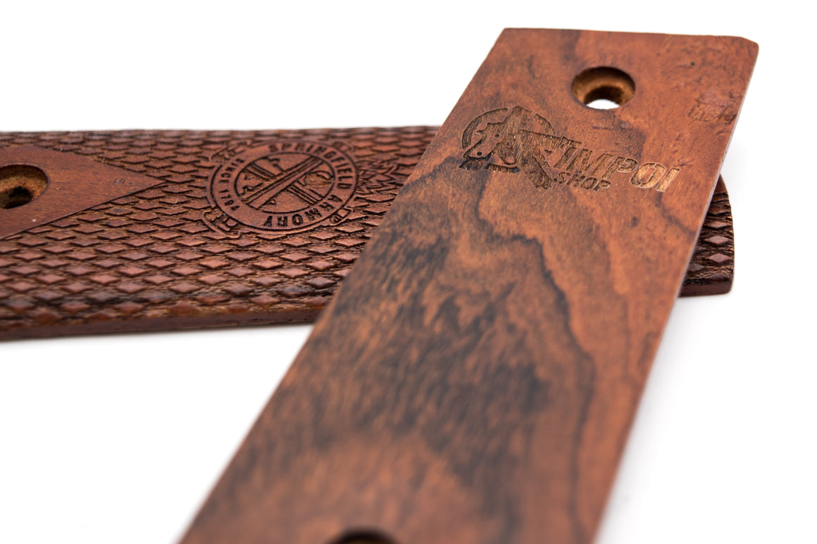 KIMPOI V10 Wood Grip For Marui TM V10 / 1911 Gas Pistol ( Springfield Style )