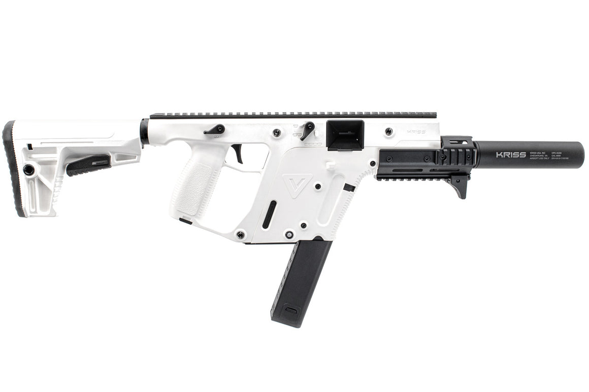 KRYTAC Kriss Vector Airsoft AEG SMG Rifle ( Alpine White Limited Edition ) ( With Mock Suppressor )