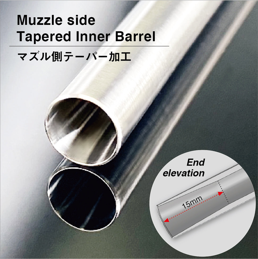 lambda 05 GBB 6.05mm Micron Class SUS 304 Stainless Steel Inner Barrel for Tokyo Marui TM GBB / MWS Spec.-112.5mm for Hi-Capa