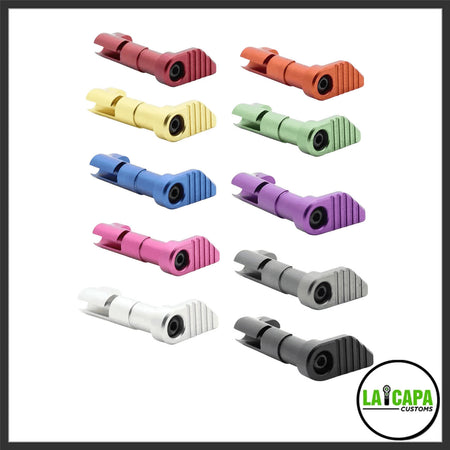 LA Capa CNC Aluminum Magazine Catch For Marui TM Hi-Capa 5.1 / 4.3 / Gold Match GBBP Series -Silver