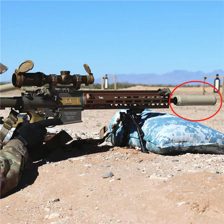 Angry Gun Tornado Dummy Airsoft Dummy Suppressor / Barrel Extension Series / with Acetech Blaster Module Tracer ( MK16 URGI / HK417,M110A1 SDMR / AR15/M4/416 Version )-Black-AR15 / M4 / 416 Version-with Tracer