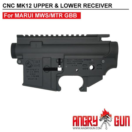 Angry Gun CNC Upper & Lower Receiver for Marui TM MWS / MTR GBB ( MK18 MOD 0 / M16A1 MK12 ) ( Colt Licensed w/ Roll Marking Press )-M16A1 MK12