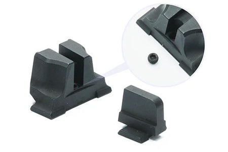 Guarder Steel Luminous Sight Set for Tokyo Marui TM M&P9L GBB Pistol Airsoft ( White )