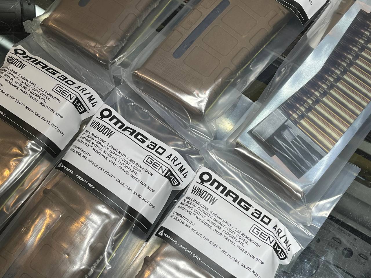 FCC Rampo's PTW Q MAG 120 Rds 30 M3 Window Style For PTW ( 6pcs Box Set )-Blue