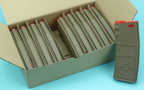 G&P Ball Ball Hi-Cap Magazine ( FDE / Red ) ( 10pcs / Pack )