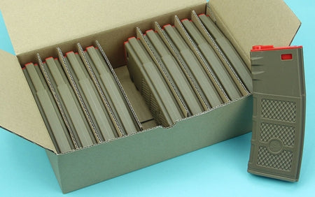 G&P Ball Ball Hi-Cap Magazine ( FDE / Red ) ( 10pcs / Pack )