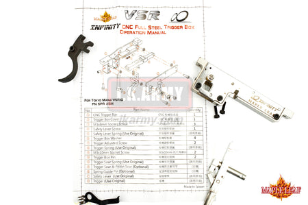 Maple Leaf VSR Infinity CNC Full Steel Trigger Set ( Set w/ Trigger Upgrade ) For VSR-10 Series FN SPR A5M
